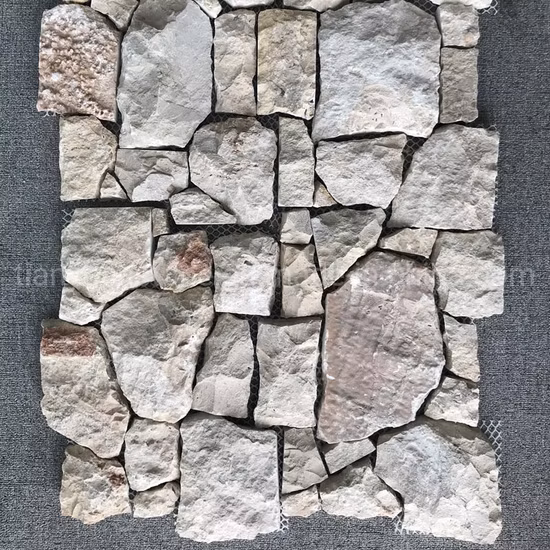 Placage de pierre flexible en calcaire naturel pour mur extérieur