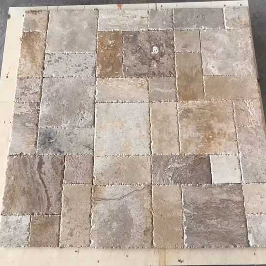 Sol en marbre travertin beige/jaune/café naturel, cheminée, travertin